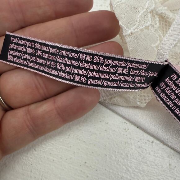 Victoria Secret Very Sexy Scattered Shine Strap White Lace Thong Womens Xlarge - Picture 5 of 7